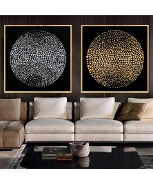 Gold Frame 60*60 Cm 3D Effect Crytsall Porsalein Painting Black